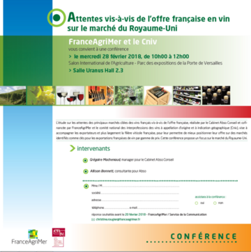 Conférence de FranceAgriMer et du Cniv au Salon international de l'agriculture 2018