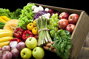 photo d'un assortiment de fruits et légumes