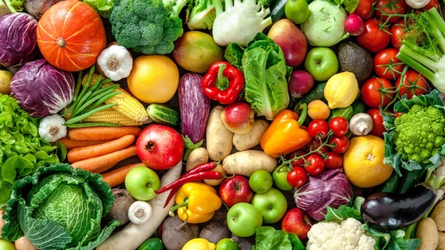 Photo d'un ensemble de fruits et de légume