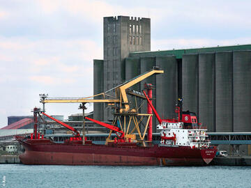 Navire chargeant des céréales au Port de Dunkerque